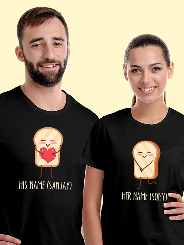 Custom Valentines Day Proposing Love Couples T Shirt Black Color