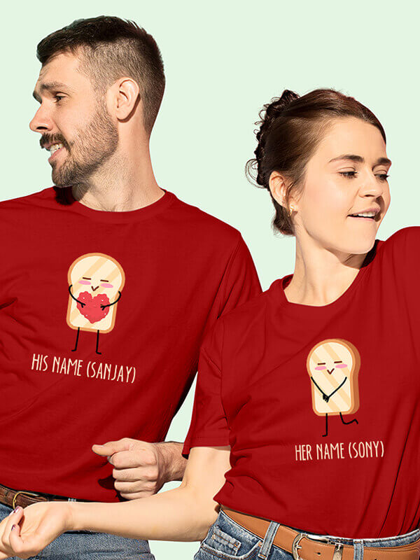 Custom Valentines Day Proposing Love Couples T Shirt Red Color