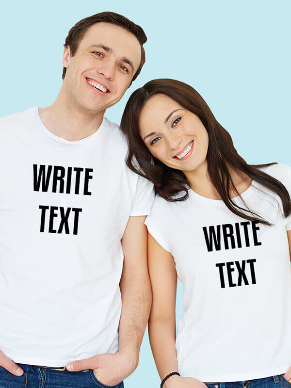 Custom Your Name On White Color Personalized Couple T-Shirt