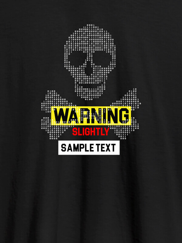 Custom Danger Zone Warning Personalised Printed Mens T Shirt Black Color