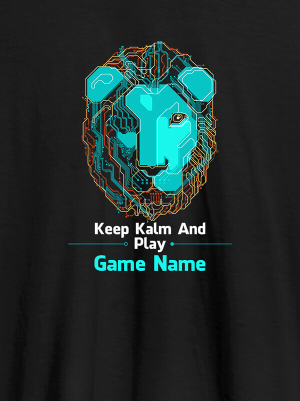 Custom Keep Calm And Play Game Name Personalised Printed Mens T Shirt Black Color