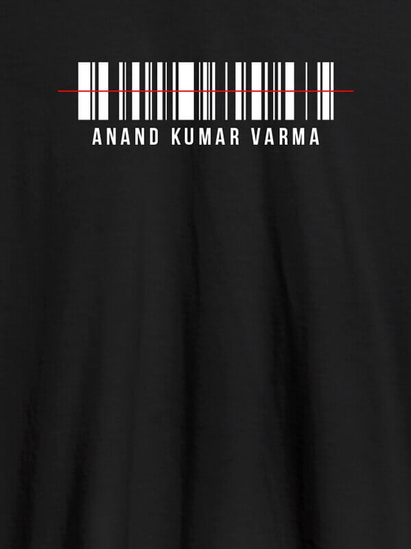 Custom Barcode With Name Personalized Printed Mens T Shirt Black Color