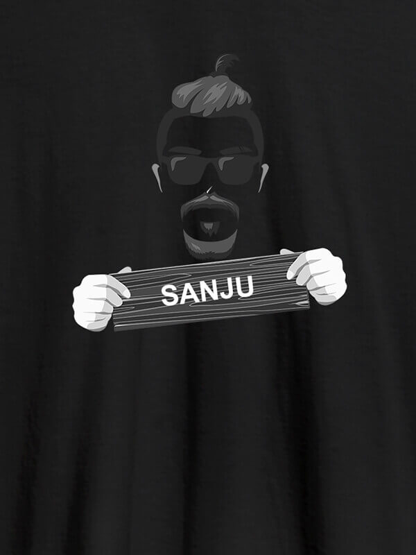 Custom Funky Beard Moustache Sunglasses Personalised Mens T Shirt Black Color