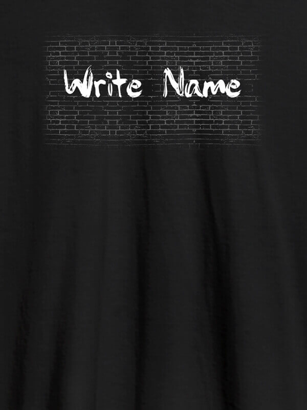 Custom Graffiti Brick Wall T Shirt With Name Mens Wear Black Color