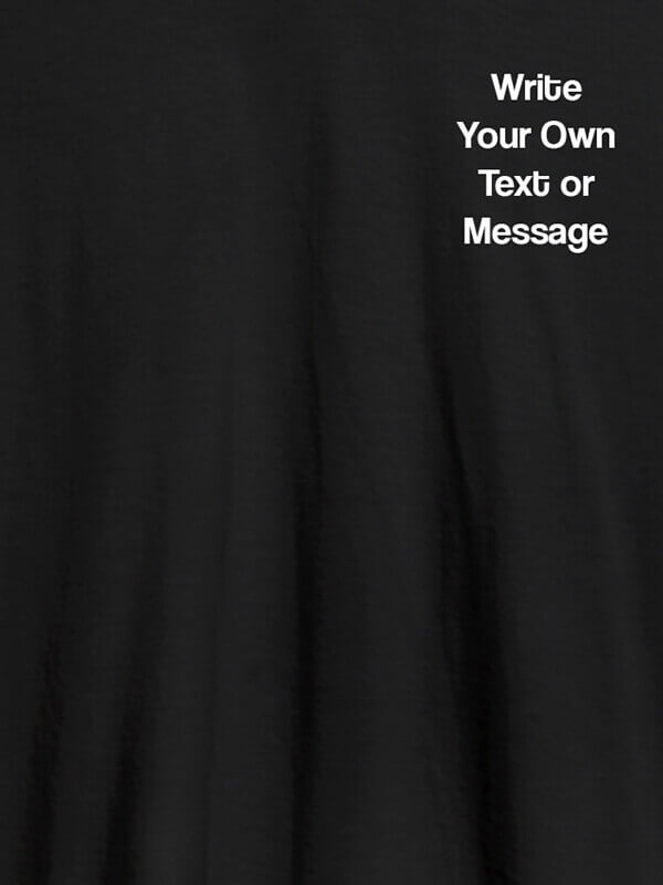 Custom Pocket Text On Black Color Customized Mens T-Shirt