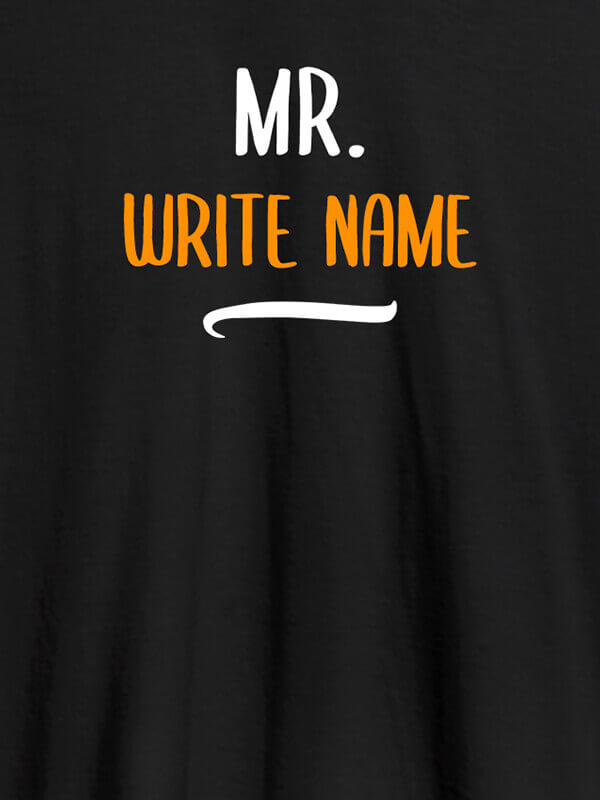 Custom Mr with Your Name On Black Color Customized Tshirt for Men