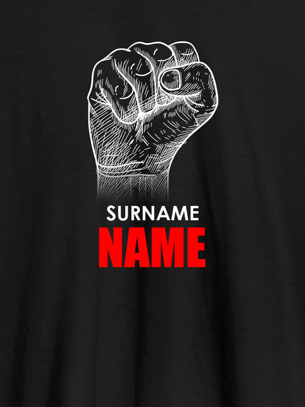 Custom Rebel with Your Surname On Black Color Men T Shirts with Name, Text, and Photo