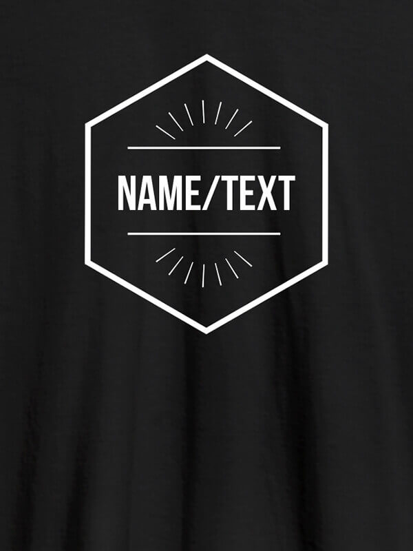 Custom Simple Design with Name On Black Color Personalized T-Shirt