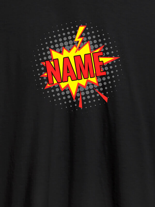 Custom Thunder Theme On Black Color Men T Shirts with Name, Text, and Photo
