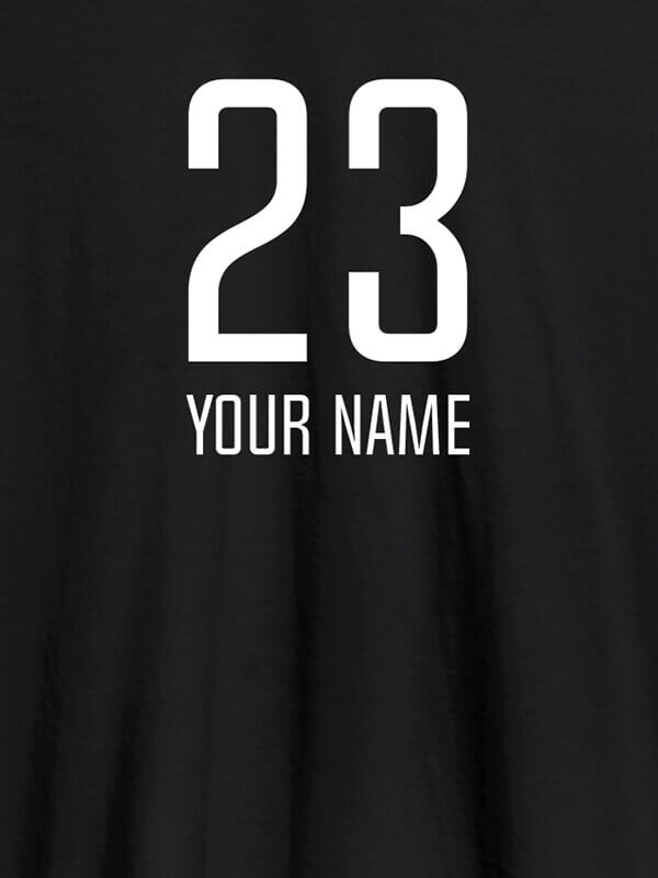 Custom Number and Name On Black Color Personalized T-Shirt