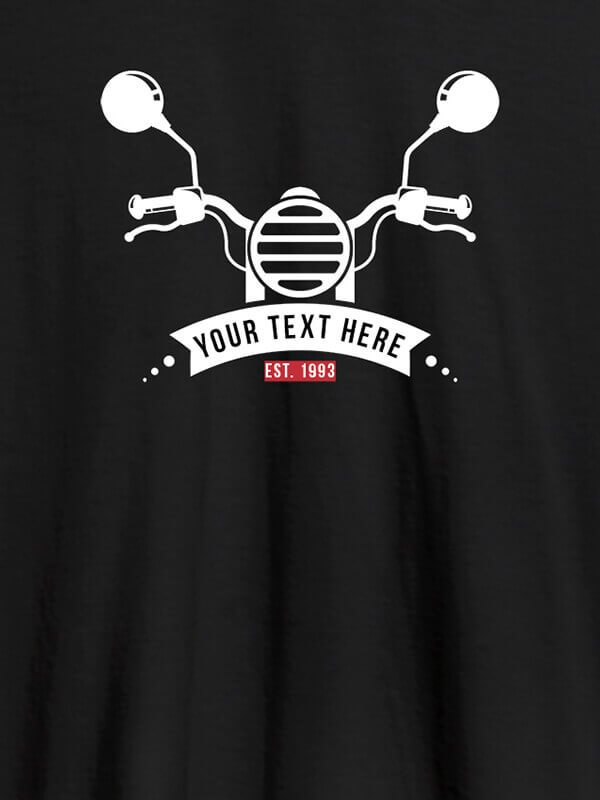 Custom Your text with Bike Theme On Black Color Personalized Tshirt