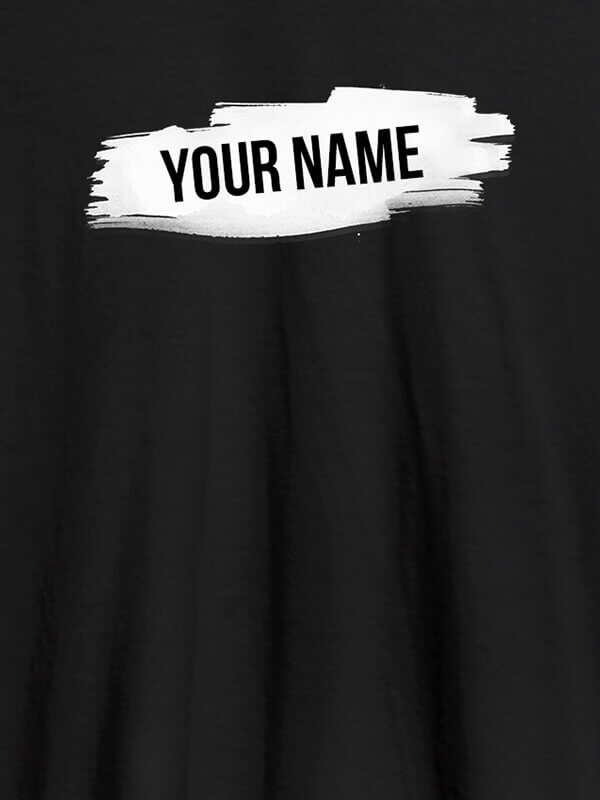 Custom Brush Stroke with Name On Black Color Men T Shirts with Name, Text, and Photo
