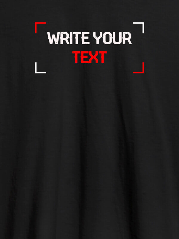 Custom Write Your Text On Black Color T-shirts For Men with Name, Text and Photo