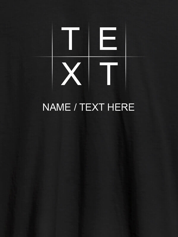 Custom Write Your Name and Text On Black Color Personalized Tees