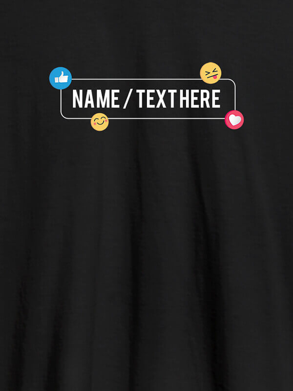 Custom Your Name with Emojis On Black Color Personalized Tshirt