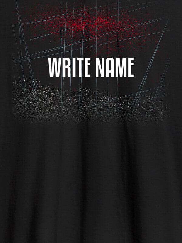Custom Uneven Line Theme with Your Name On Black Color Personalized T-Shirt