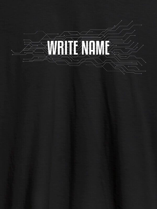 Custom Circuit Theme with Name On Black Color Customized Mens T-Shirt
