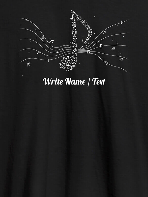 Custom Musical Theme with Your Name On Black Color Personalized Tshirt