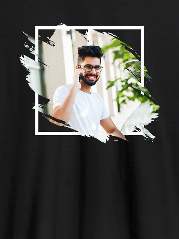 Custom Your Photo in Paint Effect On Black Color Personalized Tshirt