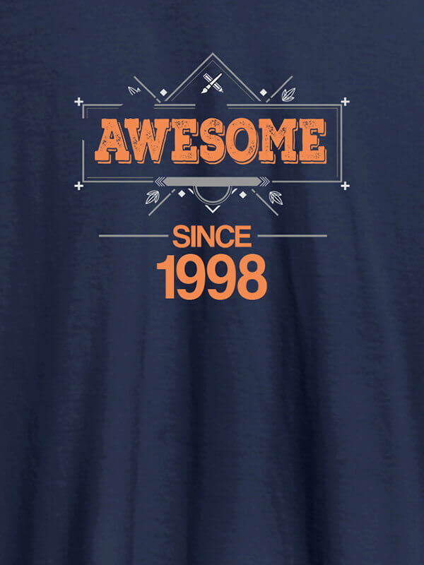 Custom Awesome Since Personalized Mens T Shirt Navy Blue Color