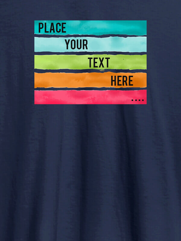 Custom Watercolor T Shirt Printing With Name Personalised Mens Wear Navy Blue Color