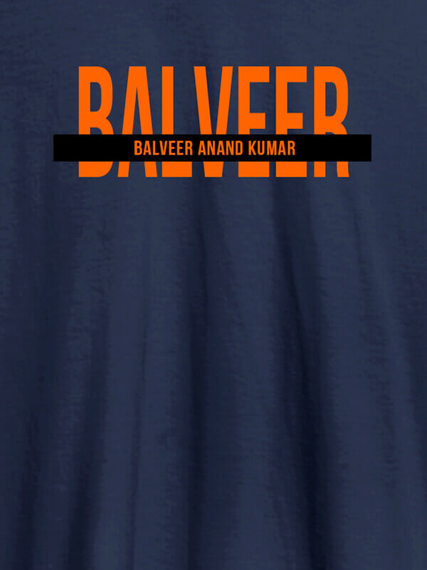 Custom Personalized Mens T Shirt With Name Orange Color Navy Blue Color