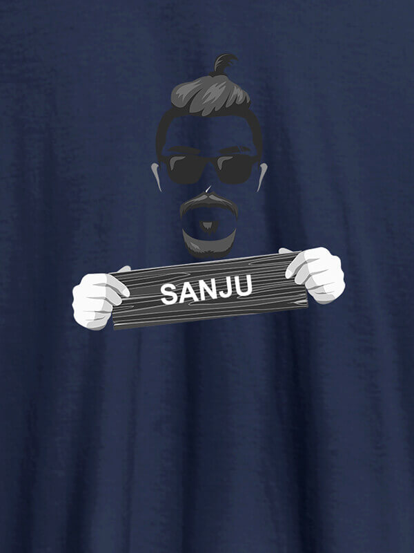 Custom Funky Beard Moustache Sunglasses Personalised Mens T Shirt Navy Blue Color
