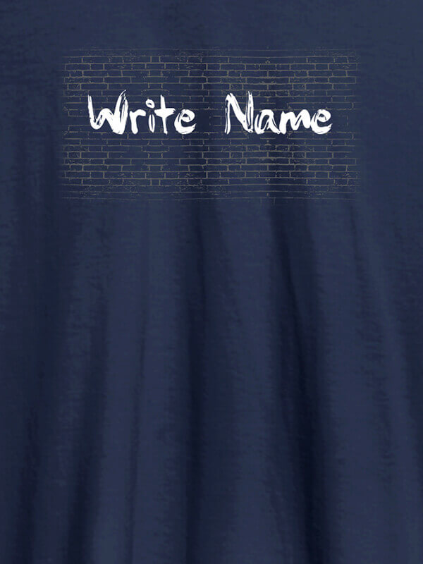 Custom Graffiti Brick Wall T Shirt With Name Mens Wear Navy Blue Color