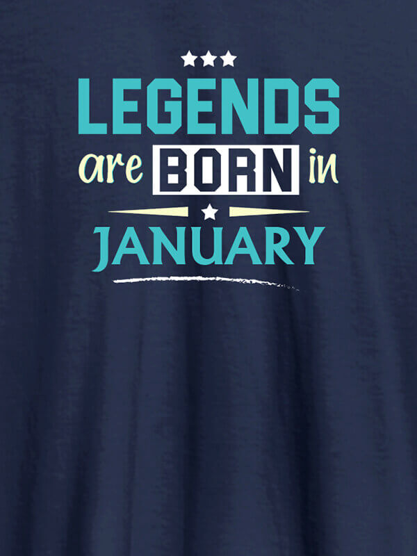 Custom Kings Are Born In Month Personalised Printed Mens T Shirt Navy Blue Color