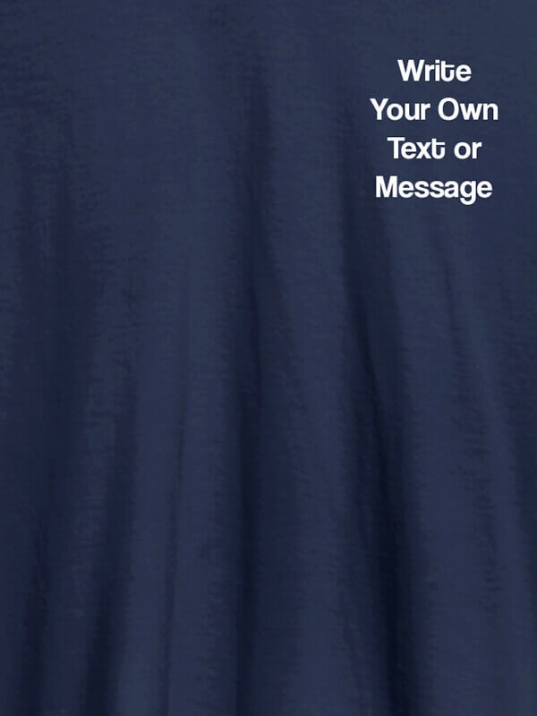 Custom Pocket Text On Navy Blue Color Customized Mens T-Shirt