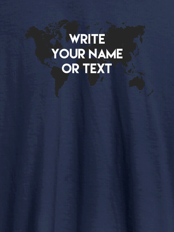 Custom Write Your Name On Navy Blue Color Customized Men Tees
