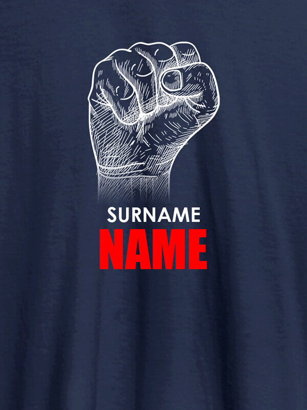 Custom Rebel with Your Surname On Navy Blue Color Men T Shirts with Name, Text, and Photo