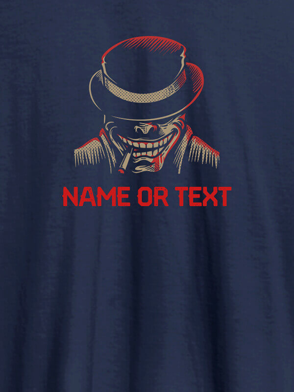Custom Wild Man with Cigarette On Navy Blue Color Personalized Tees
