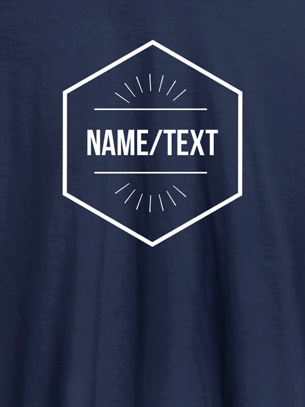 Custom Simple Design with Name On Navy Blue Color Personalized T-Shirt