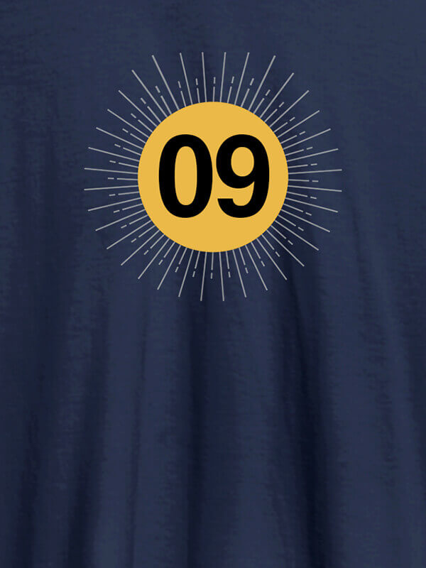 Custom Your Lucky Number with Design On Navy Blue Color Customized Men Tees