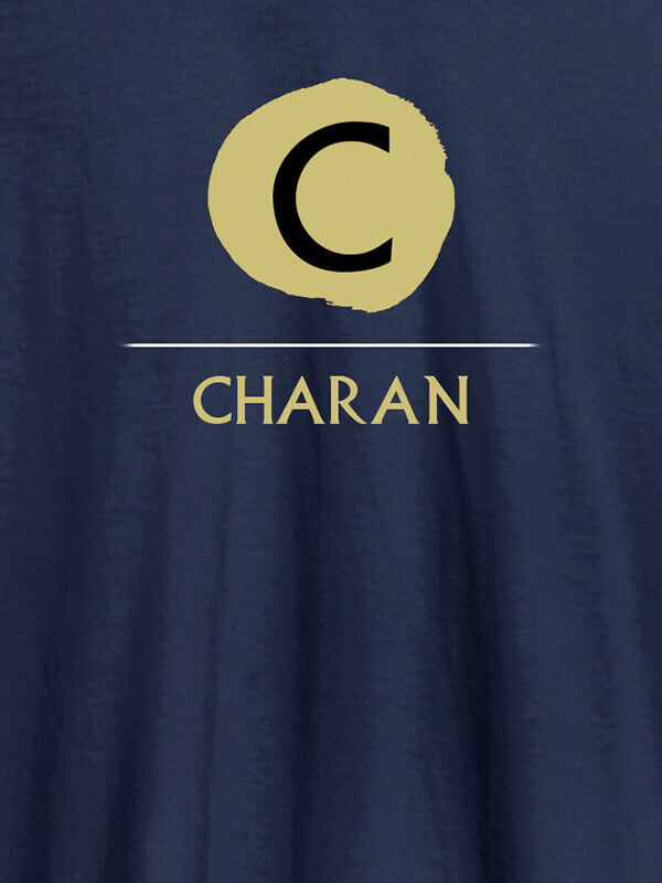 Custom Alphabet with Name Design On Navy Blue Color Customized Tshirt for Men
