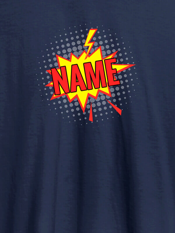 Custom Thunder Theme On Navy Blue Color Men T Shirts with Name, Text, and Photo