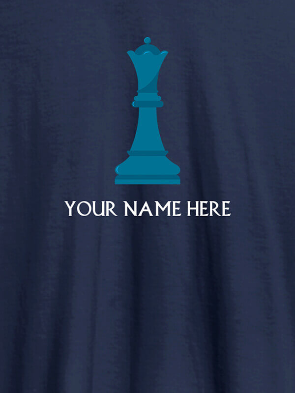 Custom Chess King On Navy Blue Color T-shirts For Men with Name, Text and Photo