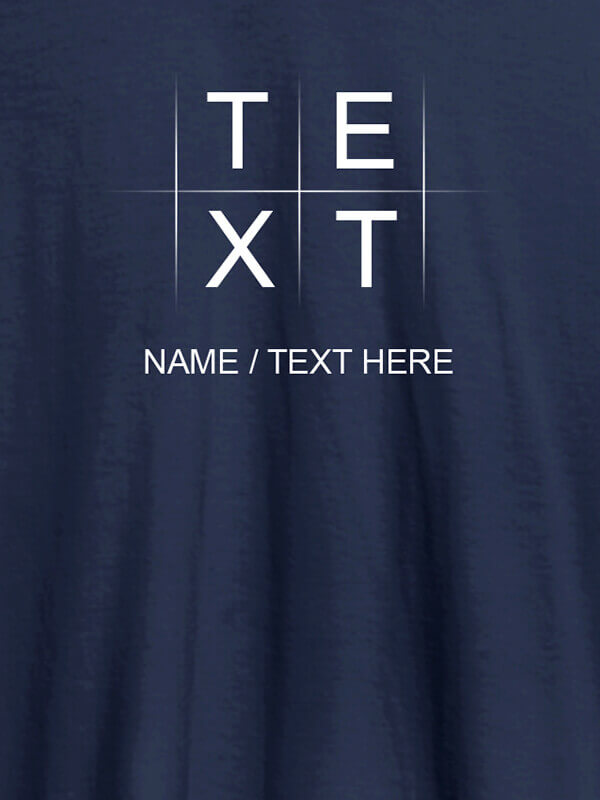 Custom Write Your Name and Text On Navy Blue Color Personalized Tees