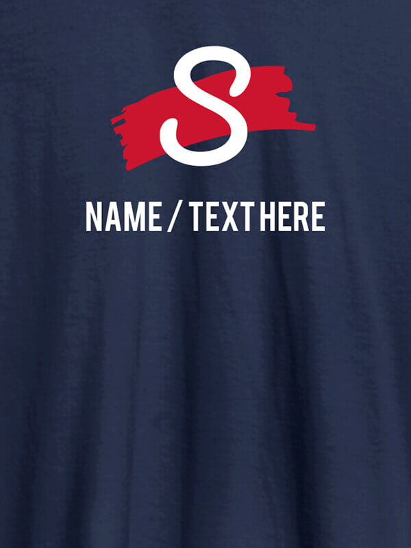 Custom Paint Brush Theme with Initial and Name On Navy Blue Color Personalized T-Shirt