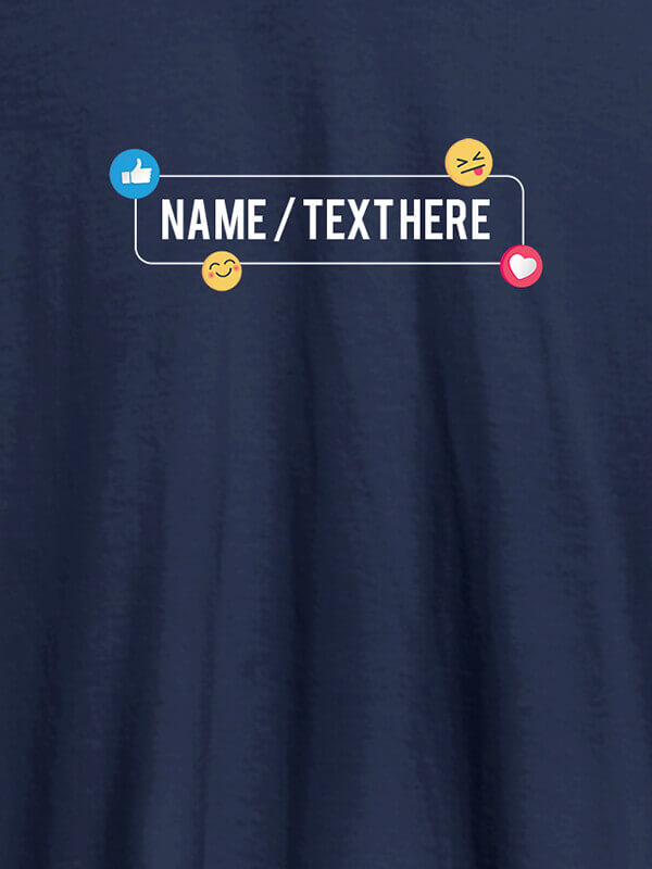 Custom Your Name with Emojis On Navy Blue Color Personalized Tshirt