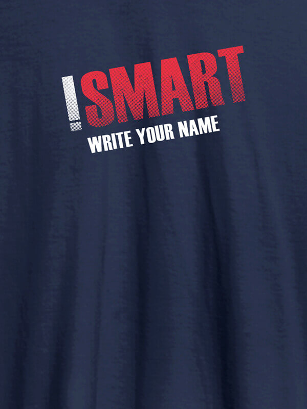 Custom iSmart with Your Name On Navy Blue Color Men T Shirts with Name, Text, and Photo