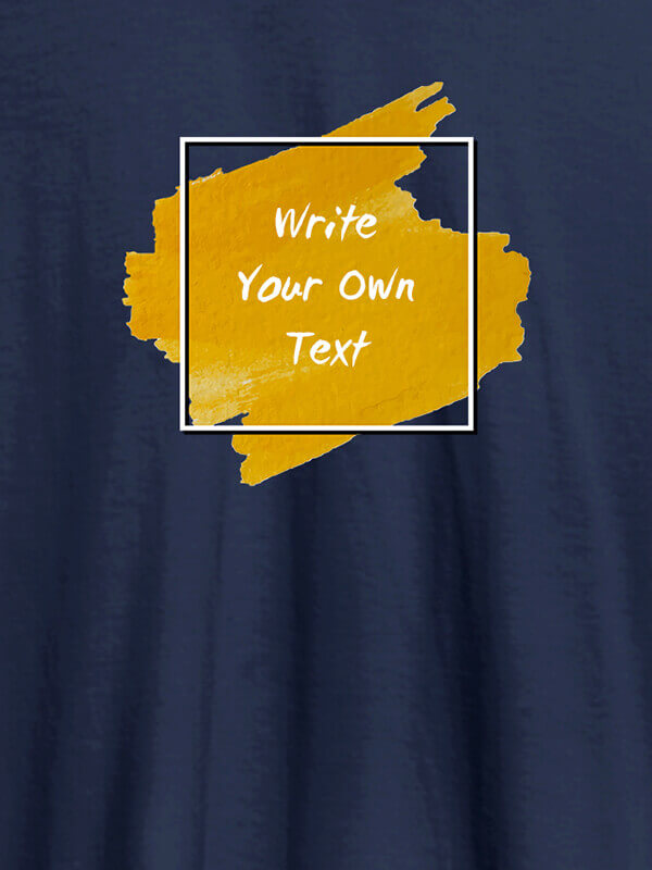 Custom Splash Theme with your Name On Navy Blue Color T-shirts For Men with Name, Text and Photo