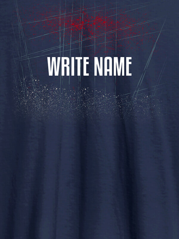 Custom Uneven Line Theme with Your Name On Navy Blue Color Personalized T-Shirt