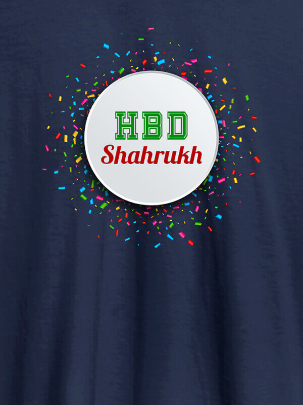 Custom Birthday Theme with Your Name On Navy Blue Color Men T Shirts with Name, Text, and Photo