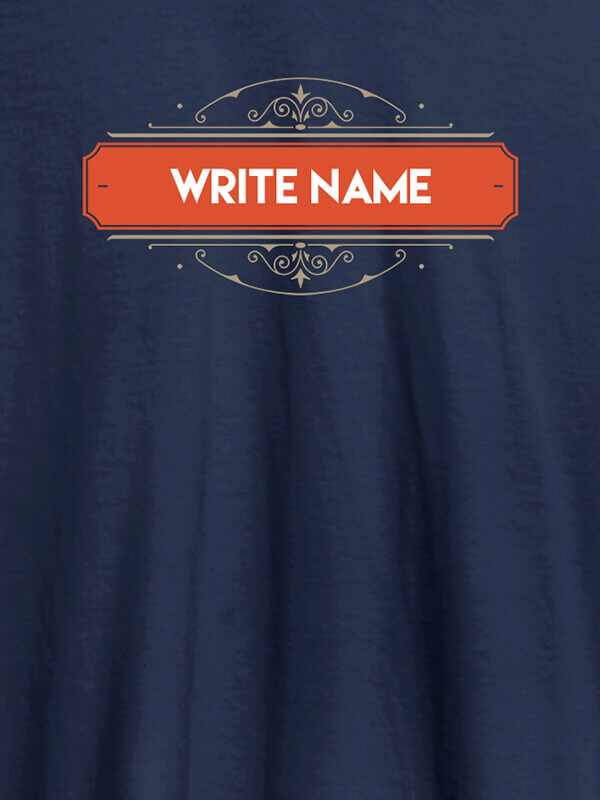 Custom Write YourName On Navy Blue Color Customized Tshirt for Men