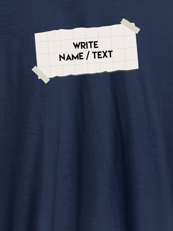Custom Paper Cutting with Name On Navy Blue Color T-shirts For Men with Name, Text and Photo
