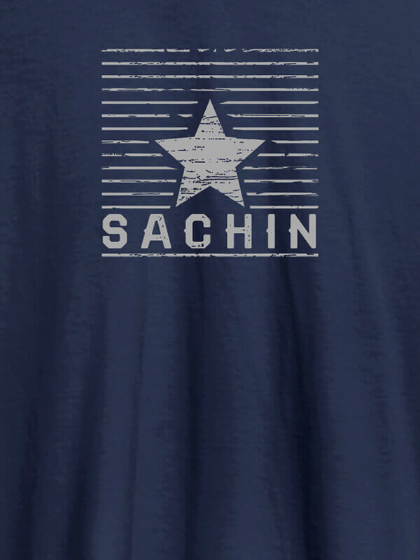 Custom The Star with Your Name On Navy Blue Color Customized Tshirt for Men