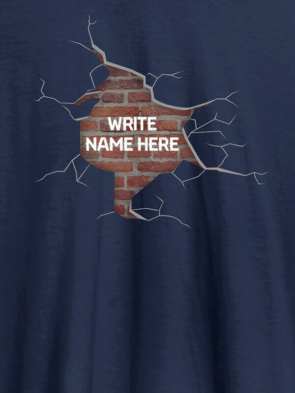 Custom Brick Design with Your Name On Navy Blue Color Customized Mens T-Shirt