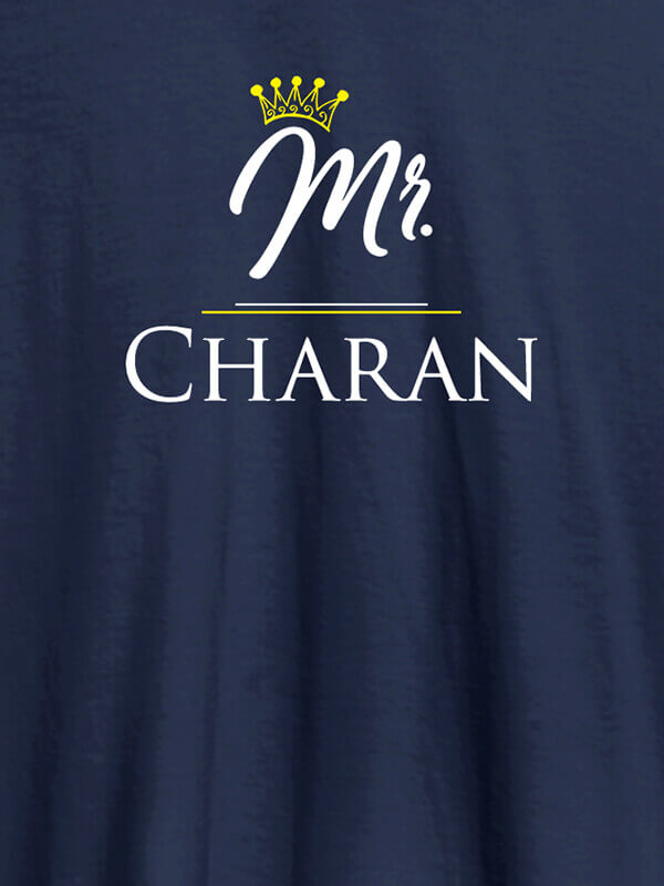 Custom Mr with Your Text On Navy Blue Color Personalized Tshirt